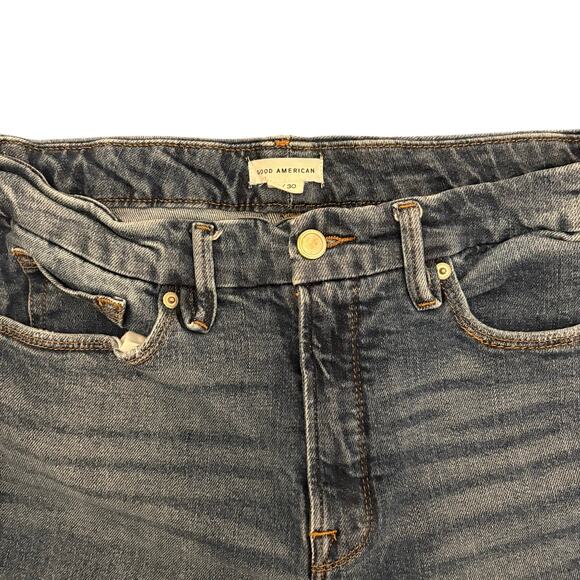 Good American Women's Good Legs Cropped Mini Bootcut Jeans 10/30 - Picture 6 of 9